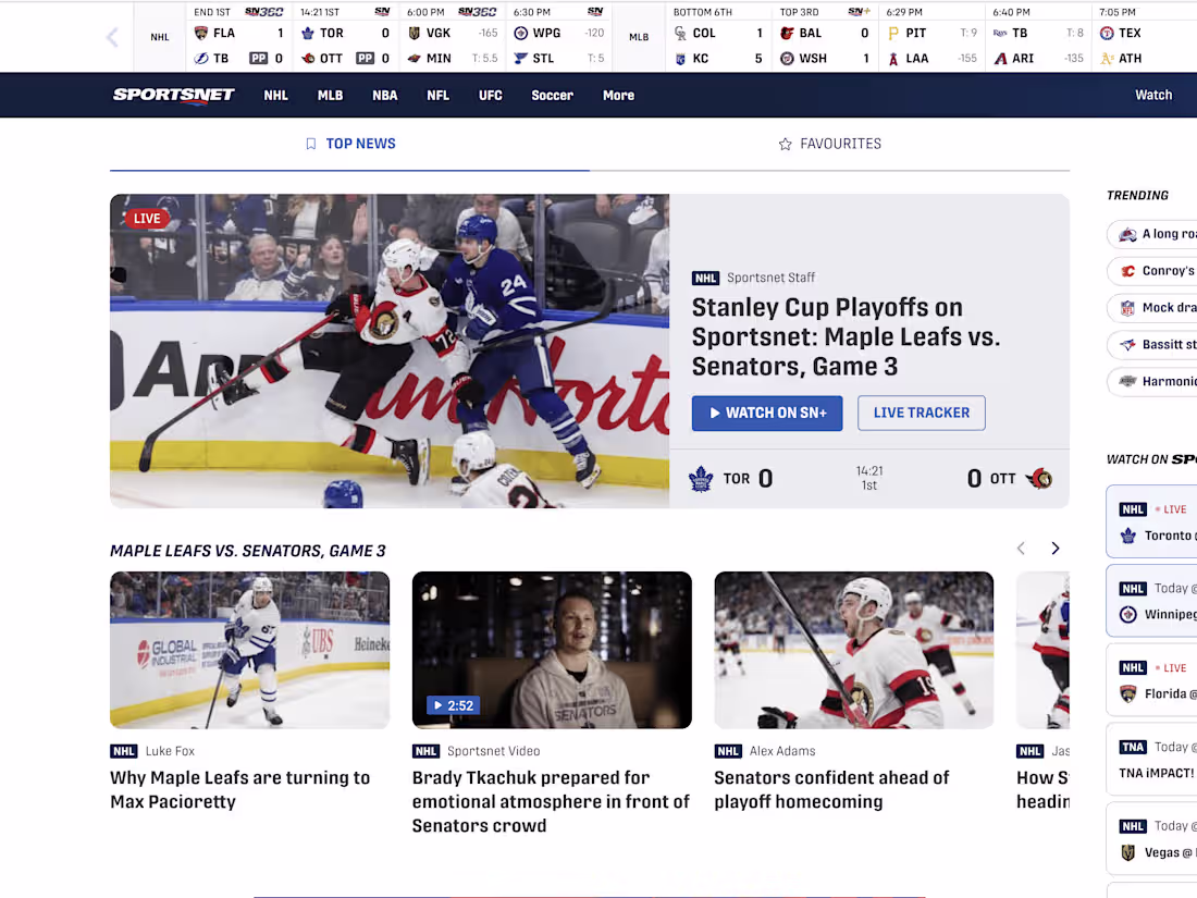 Cover image for News, Scores and Live Streaming