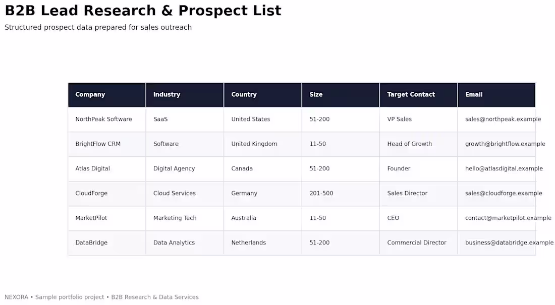 Cover image for B2B Lead Research & Prospect