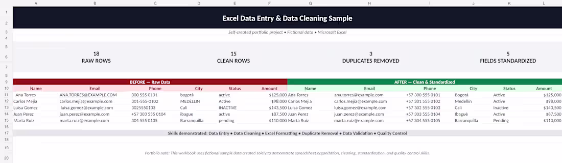 Cover image for Excel Data Entry & Data