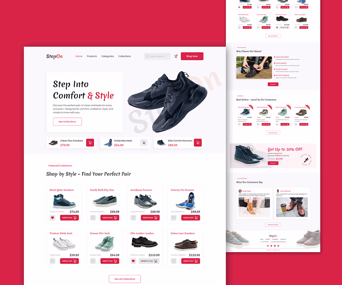 Cover image for Shoe Website Landing Page by Figma