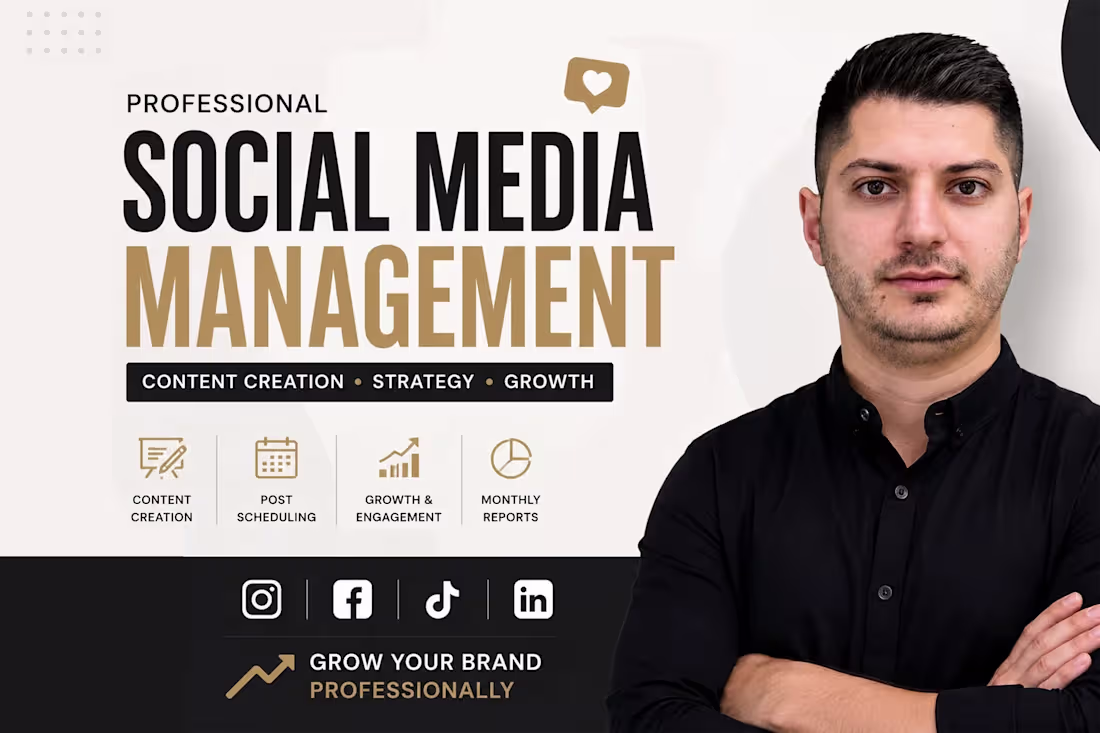Cover image for Social media marketing manager and content creator