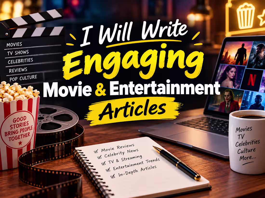 Cover image for I Will Write Engaging Movie & Entertainment Articles