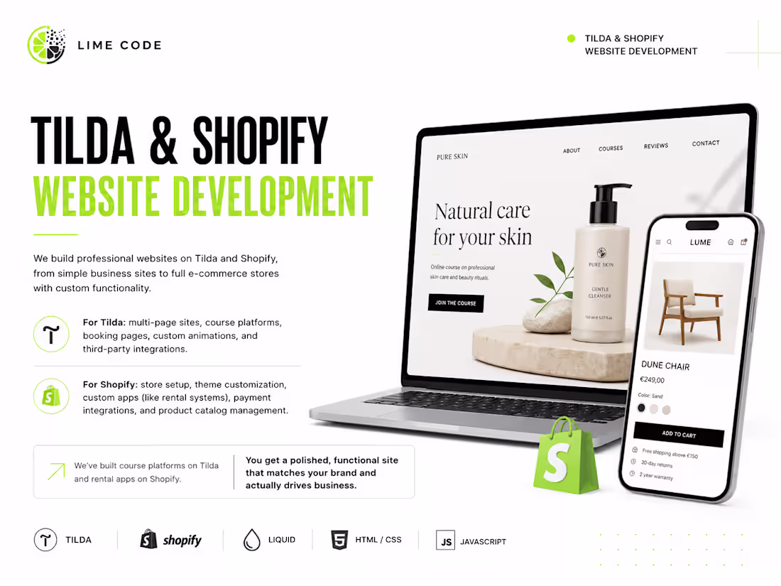 Cover image for Tilda & Shopify Website Development