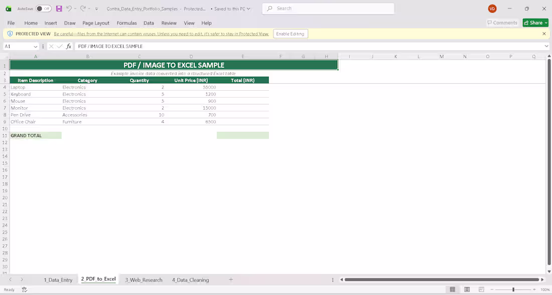 Cover image for PDF to Excel