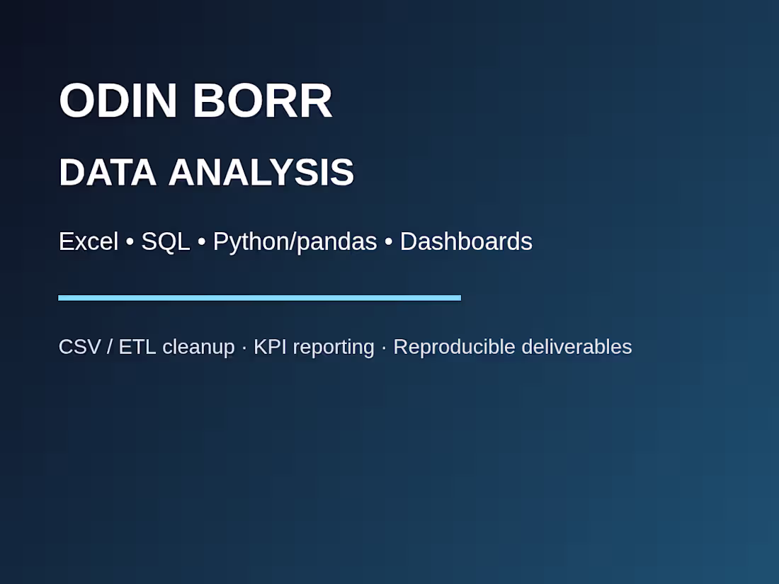 Cover image for Odin Borr — Data Analysis, Websites & SEO