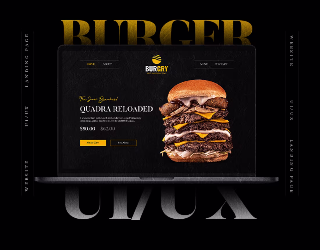 Cover image for Burger Website Design | Landing Page | UI/UX