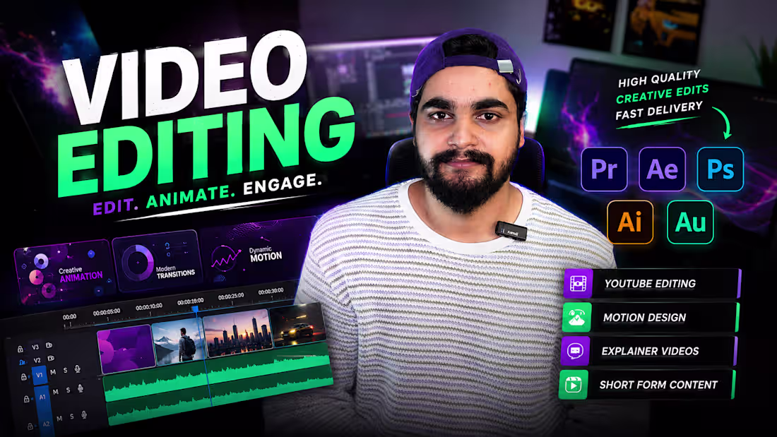 Cover image for Professional Video Editing & Motion Design