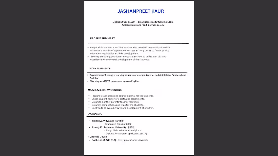 Cover image for Data Entry & Resume Making