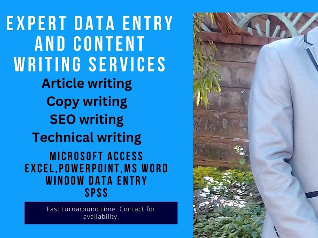 Cover image for Content writer, Data entry clerk, Graphic designer, SEO Writer