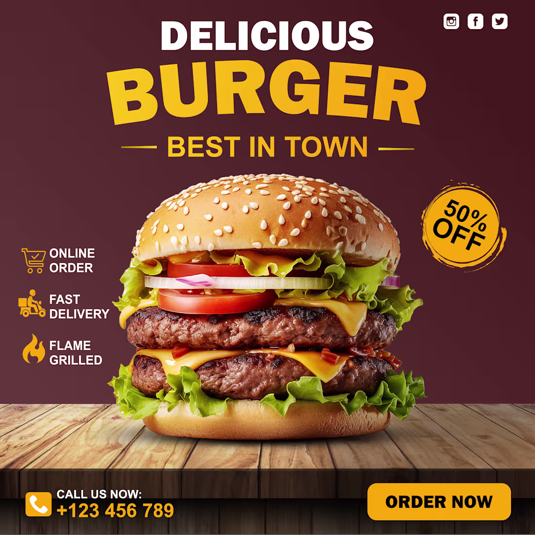 Cover image for Burger Promotional Poster Design –
