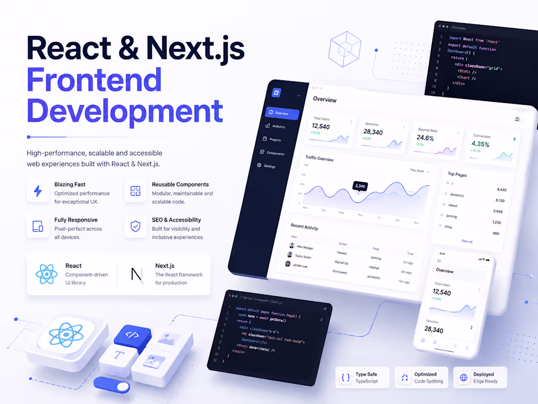 Cover image for React & Next.js Frontend Development