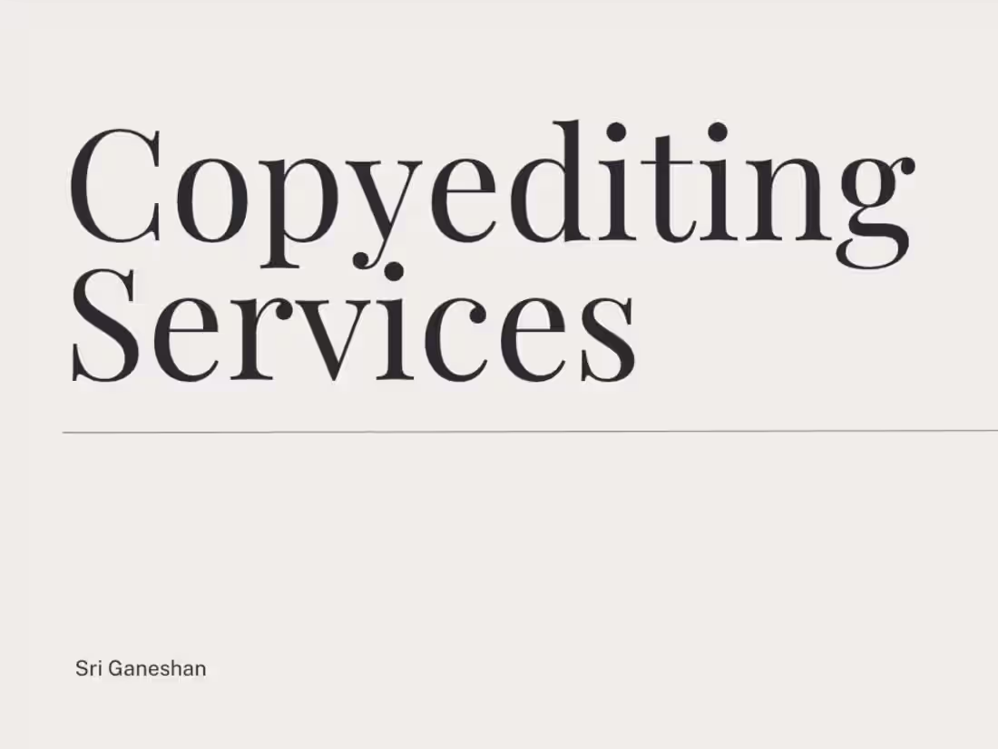 Cover image for Professional Copy Editing Services