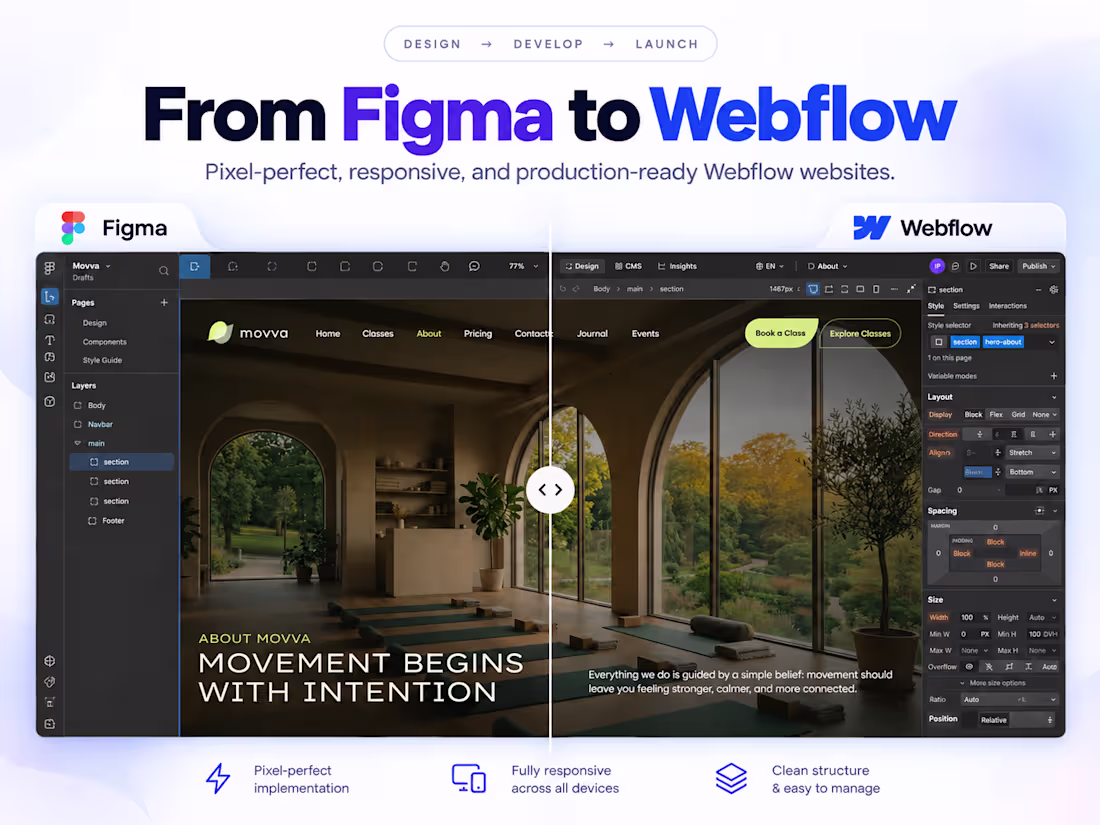 Cover image for Figma to Webflow Landing Page