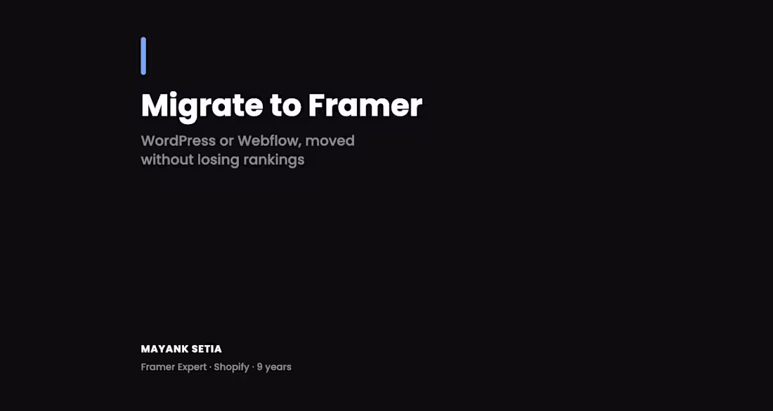 Cover image for WordPress or Webflow to Framer Migration