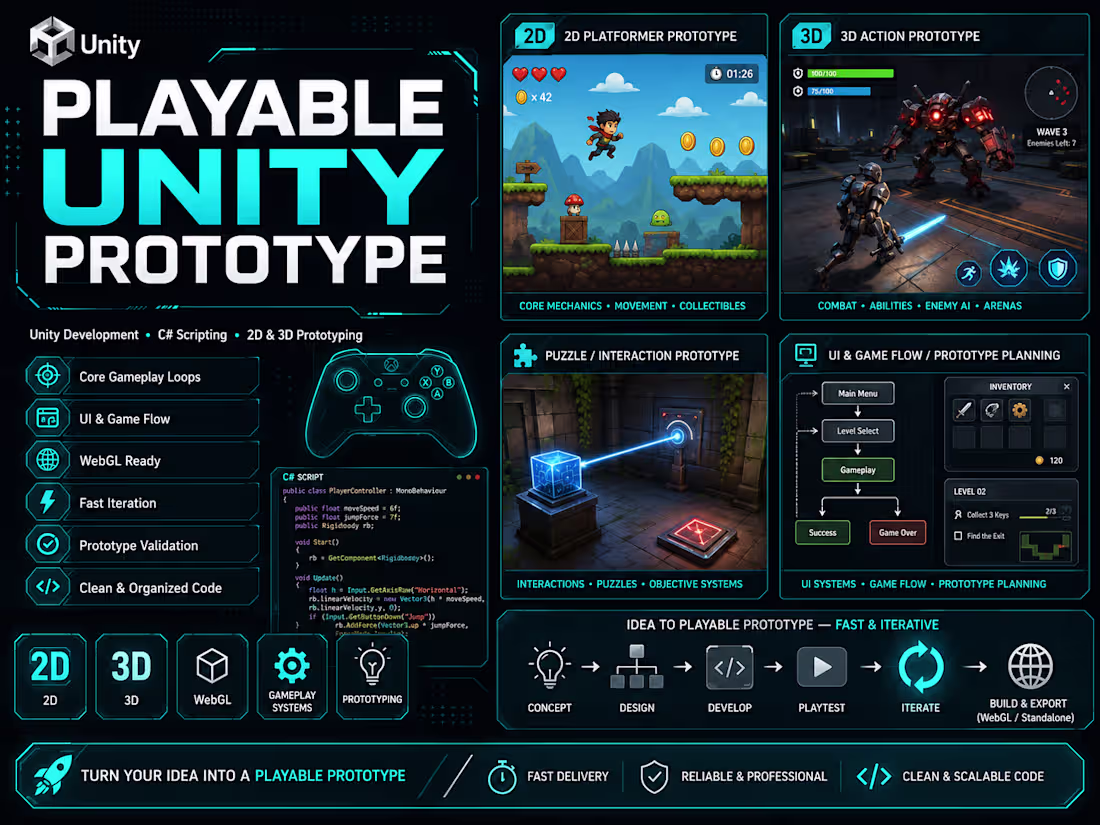 Cover image for Playable Unity Prototype Development