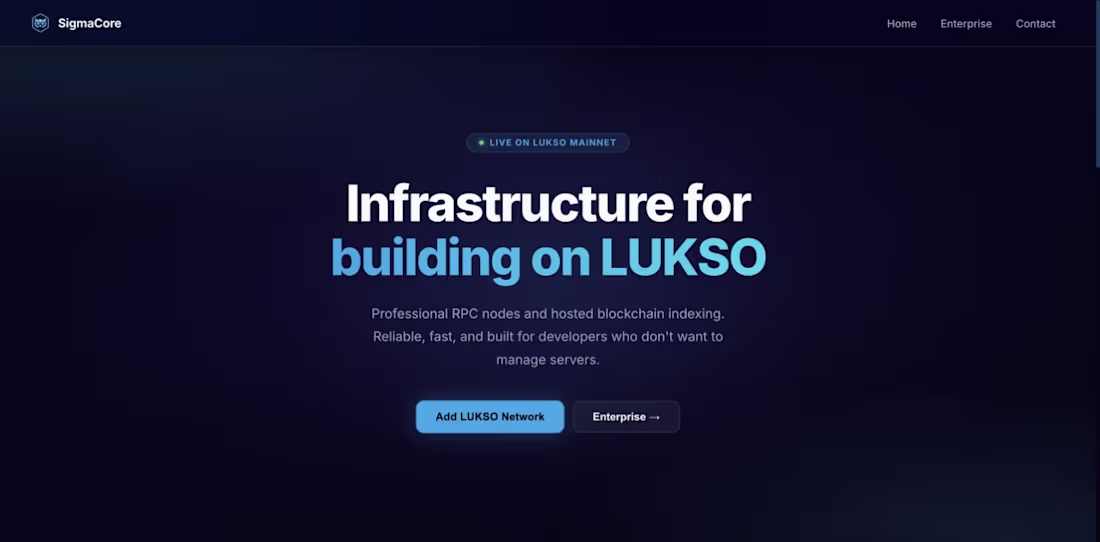 Cover image for SigmaCore: RPC and blockchain infrastructure