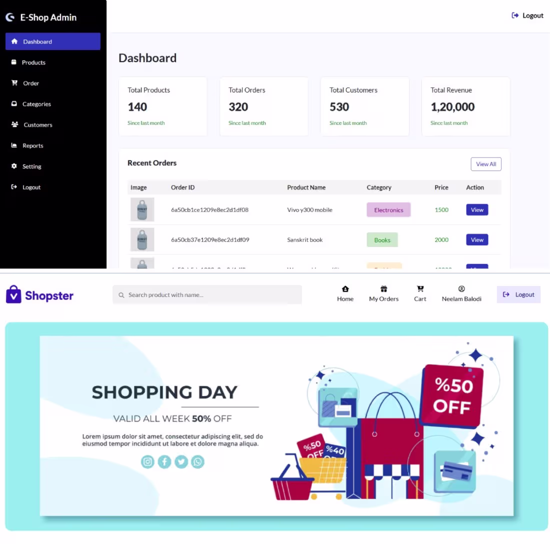 Cover image for Shopster is a full-stack e-commerce