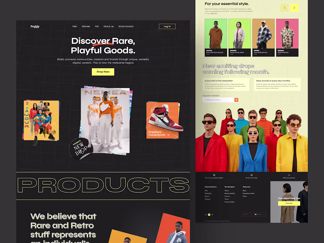 Cover image for Foggy Clothing - Luxury ecommerce Landing Page || This landi...