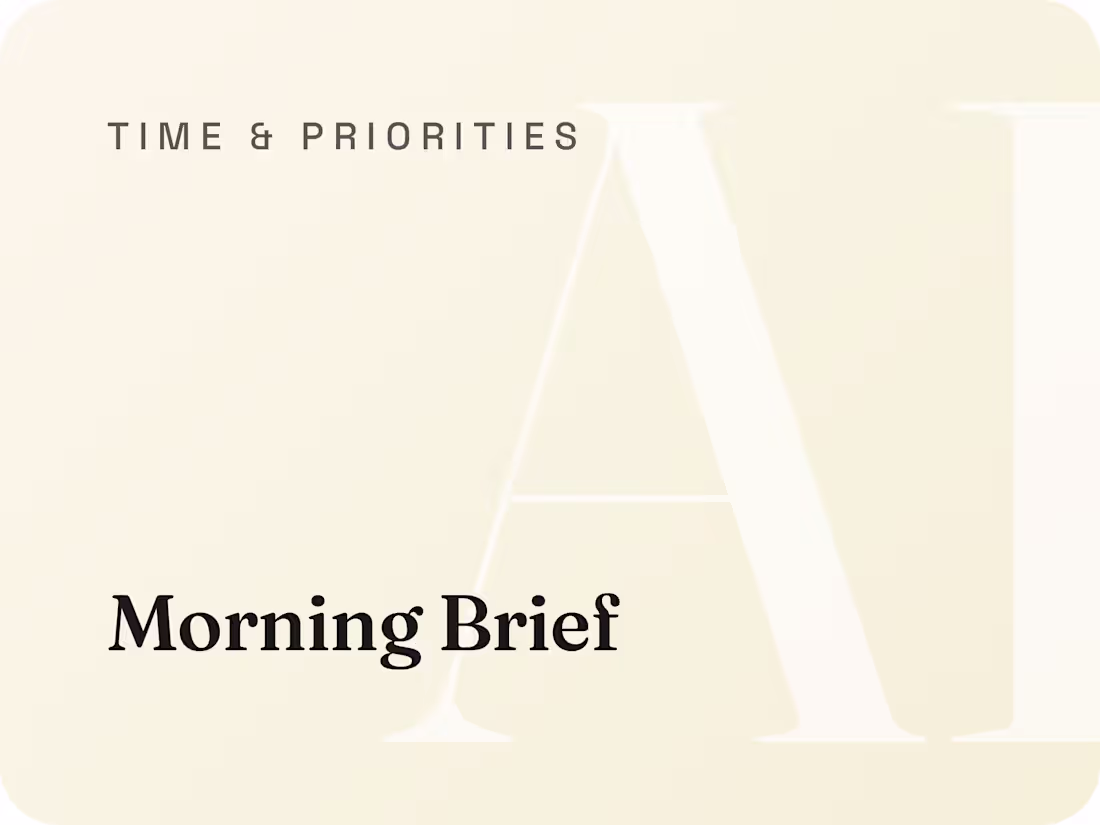 Cover image for Morning Brief: a scheduled Claude briefing before the work day