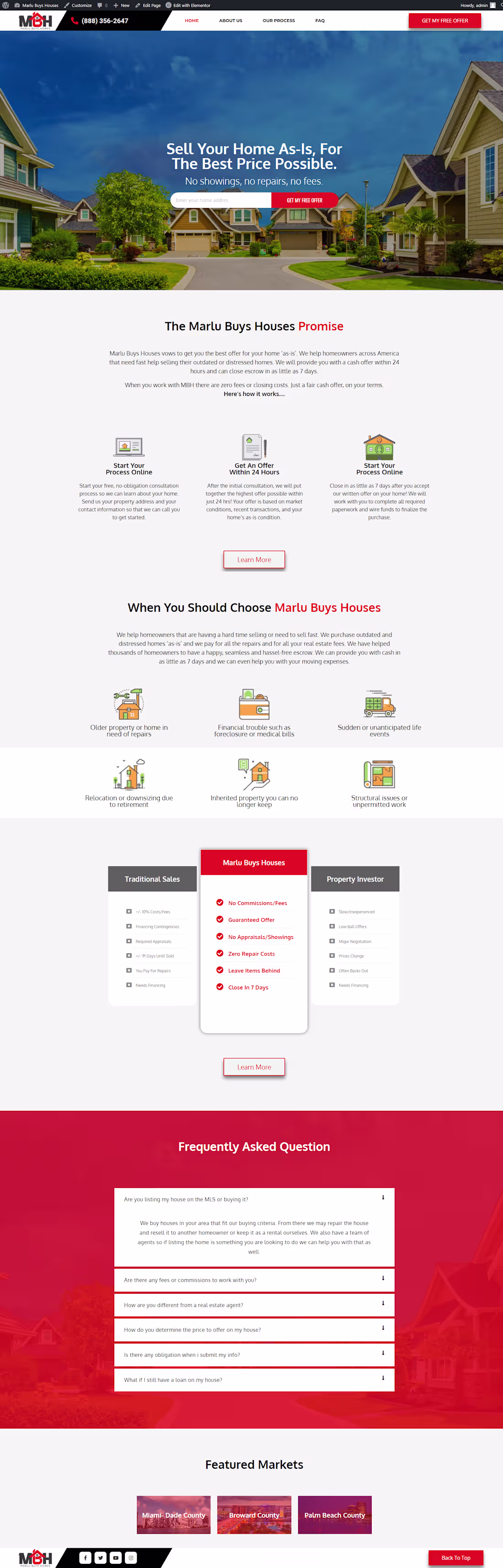 Cover image for Real Estate Landing Page — Marlu Buys Houses