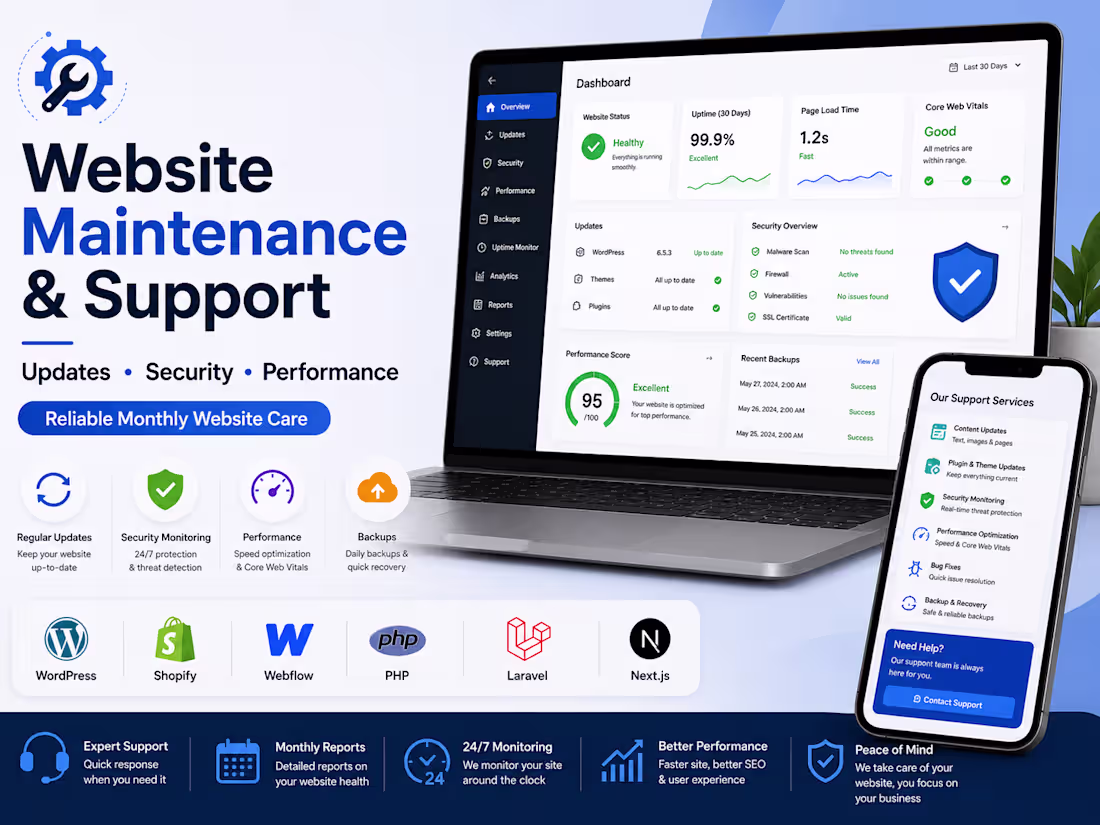 Cover image for 🔧 Website Maintenance & Monthly Support
