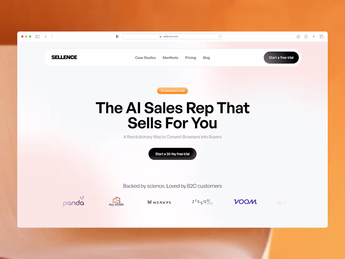 Cover image for Sellence - AI Sales Agent Agency Website