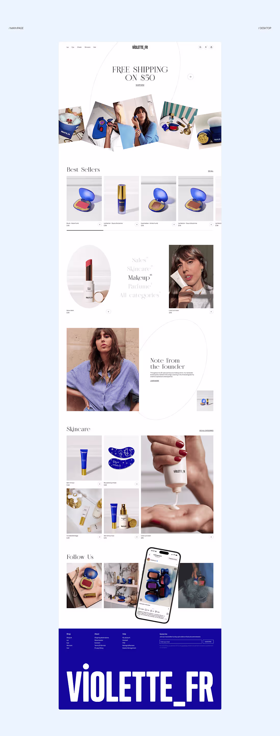 Cover image for VIOLETTE_FR Beauty E-Commerce UI/UX Design Showcase