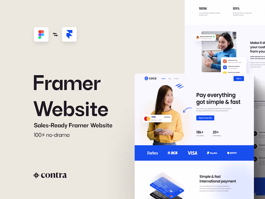Cover image for I will create a full framer website for any business