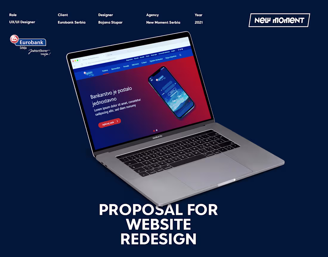 Cover image for Eurobank Serbia - Proposal for website redesign