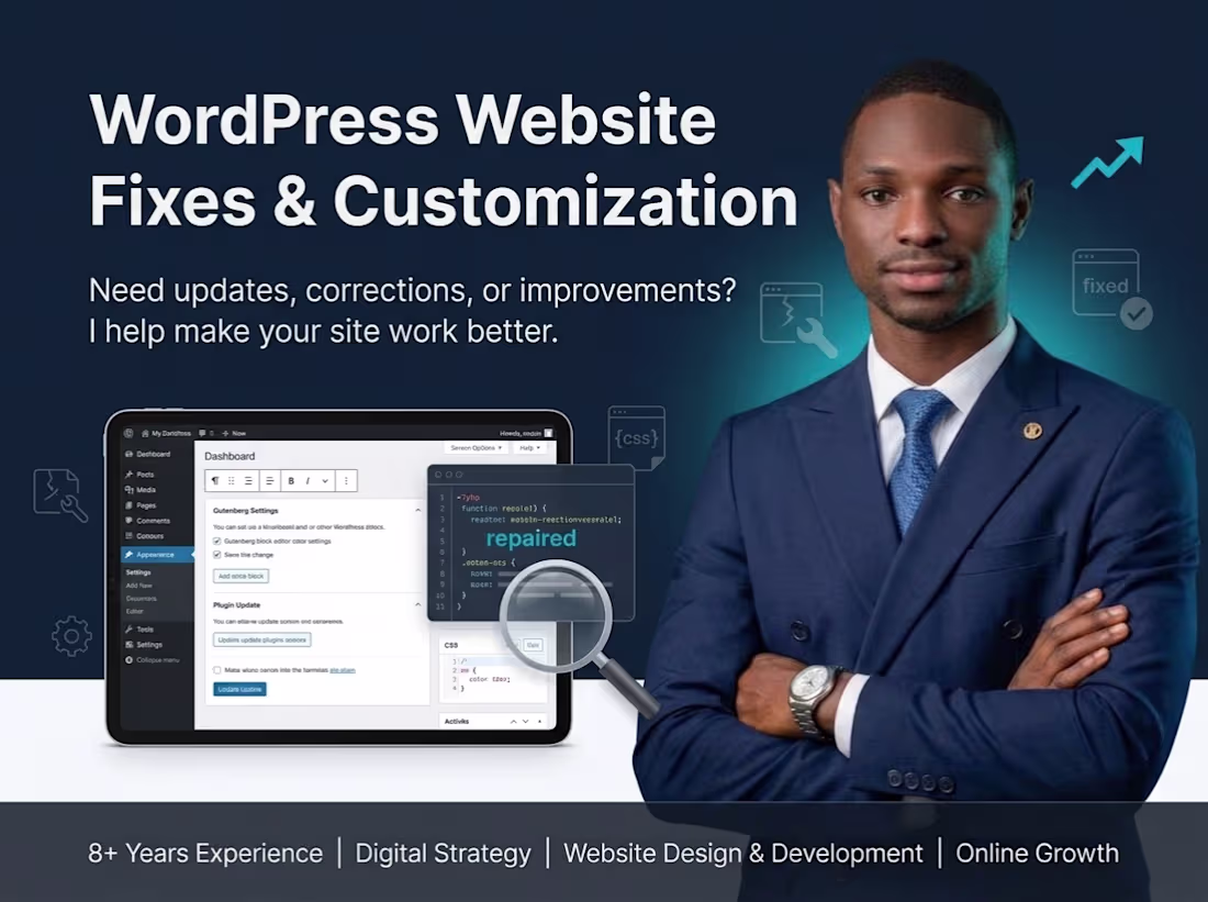 Cover image for WordPress Website Fixes & Customization