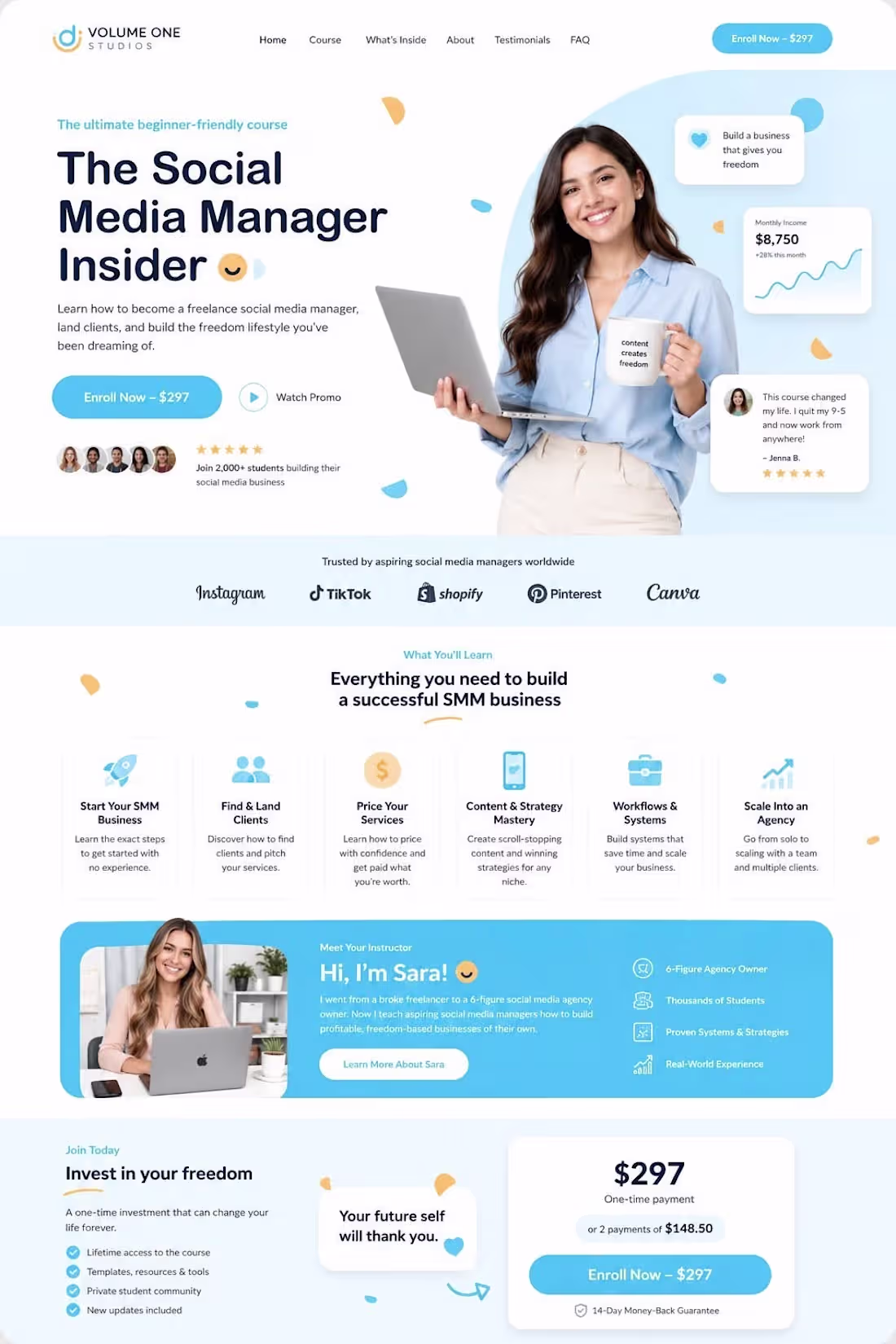 Cover image for Social Media Manager Course Landing
