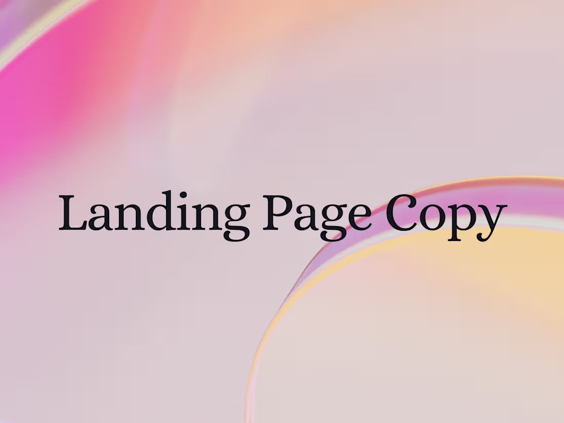 Cover image for Landing page copy