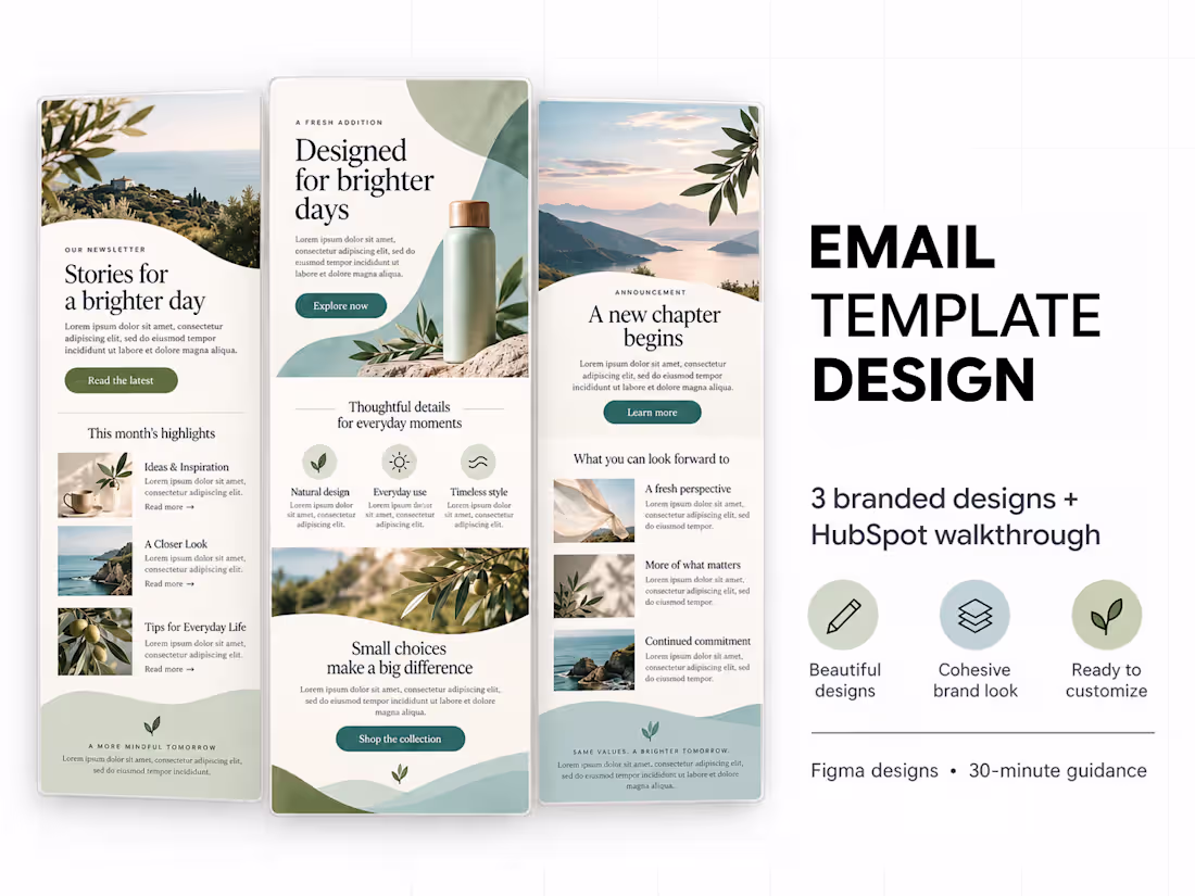 Cover image for 3 Email Designs in Figma + HubSpot Walkthrough
