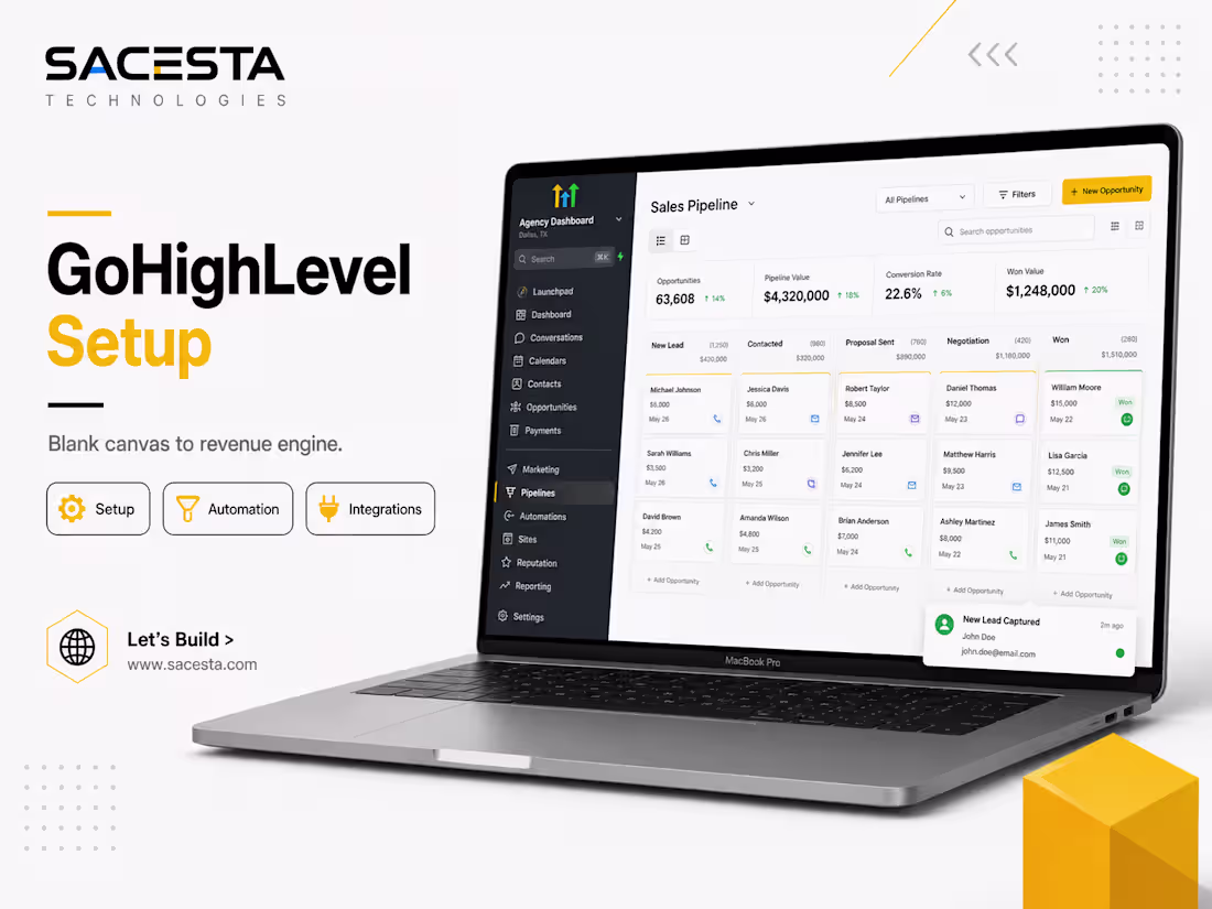 Cover image for GoHighLevel: Account Setup, Automations & Custom API Integration