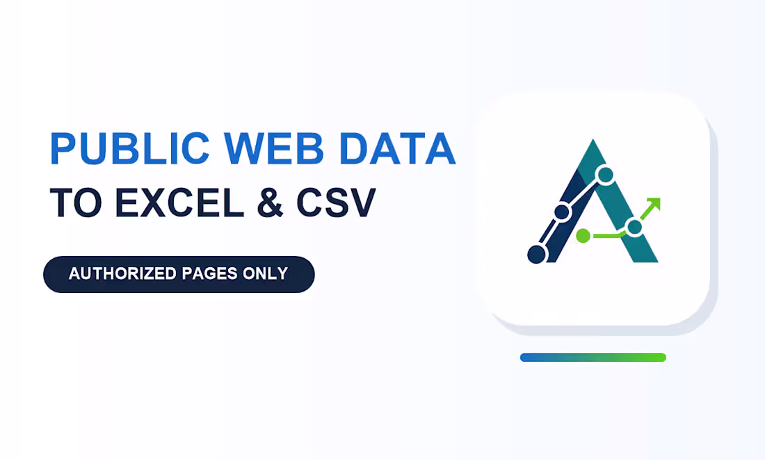 Cover image for Public Web Data Extraction to Excel & CSV