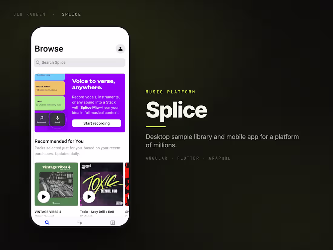 Cover image for Splice, sample library and mobile app for a platform of millions