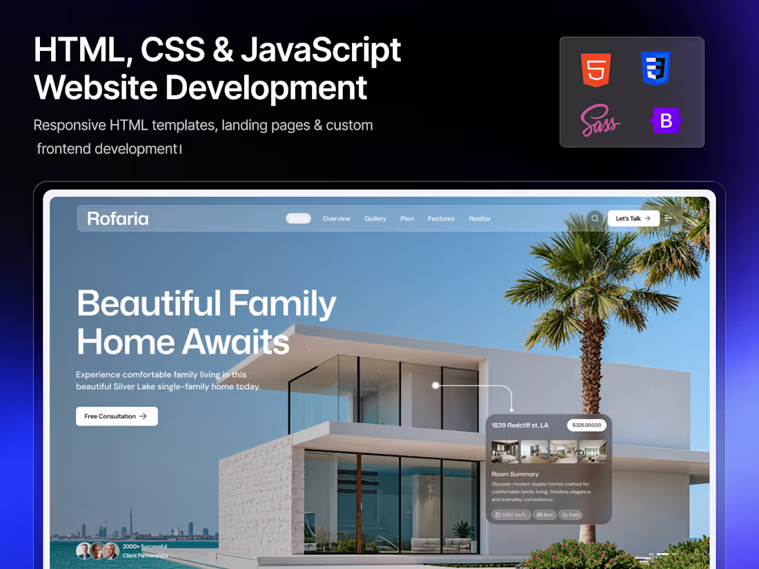Cover image for HTML, CSS & JavaScript Website Development