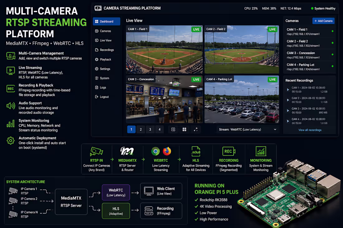 Cover image for RTSP Camera Streaming & Recording Solutions
