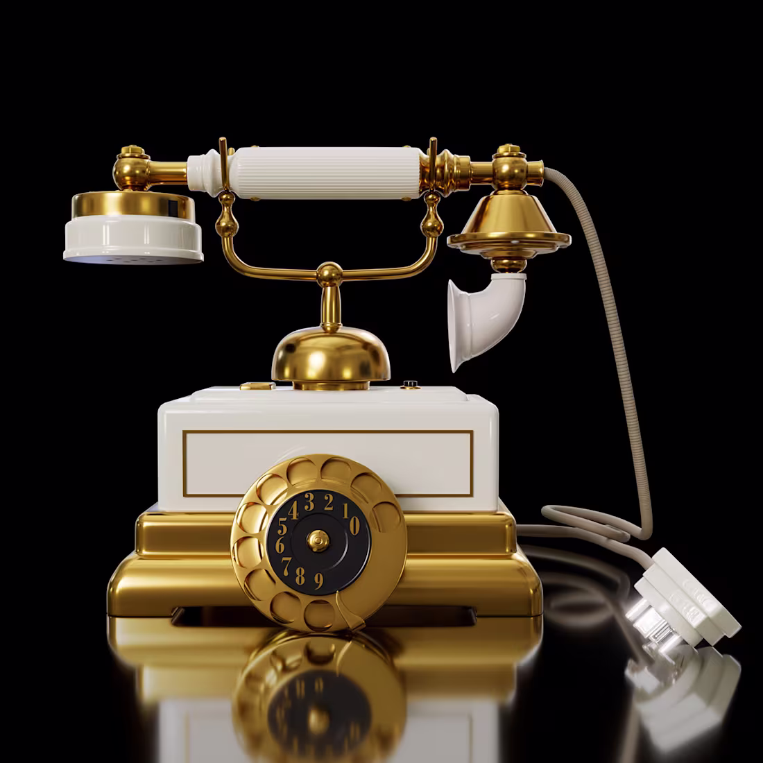 Cover image for Vintage Luxury: Gold & White Rotary Telephone :: Behance