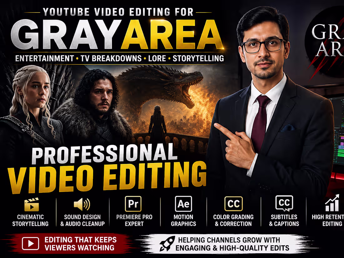 Cover image for YouTube Video Editing for GrayArea