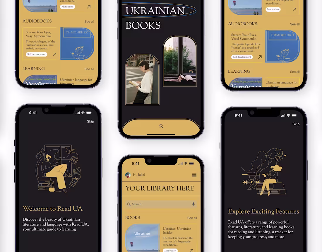 Cover image for Onboarding and main page for library app
