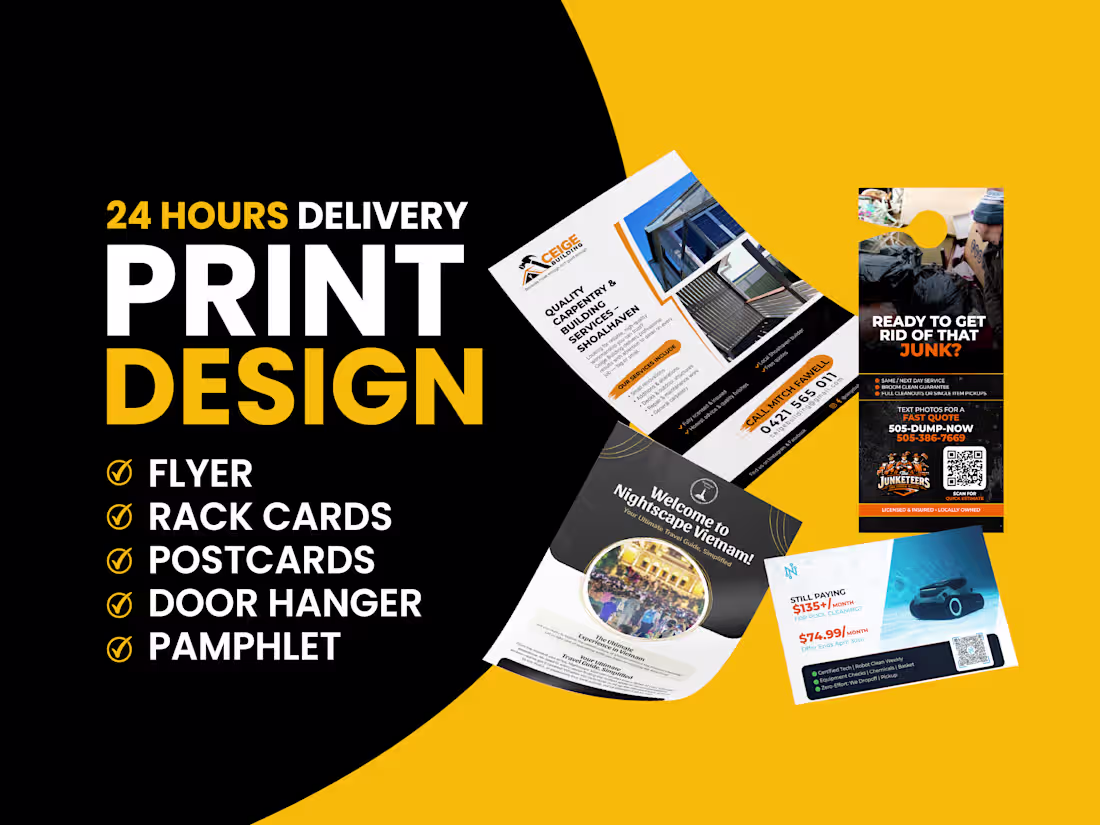 Cover image for Creative Design Flyer, Postcard, Door Hanger, Rackcard