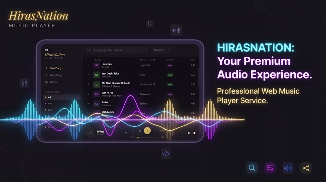 Cover image for Custom Music Player & Interactive Web Frontend