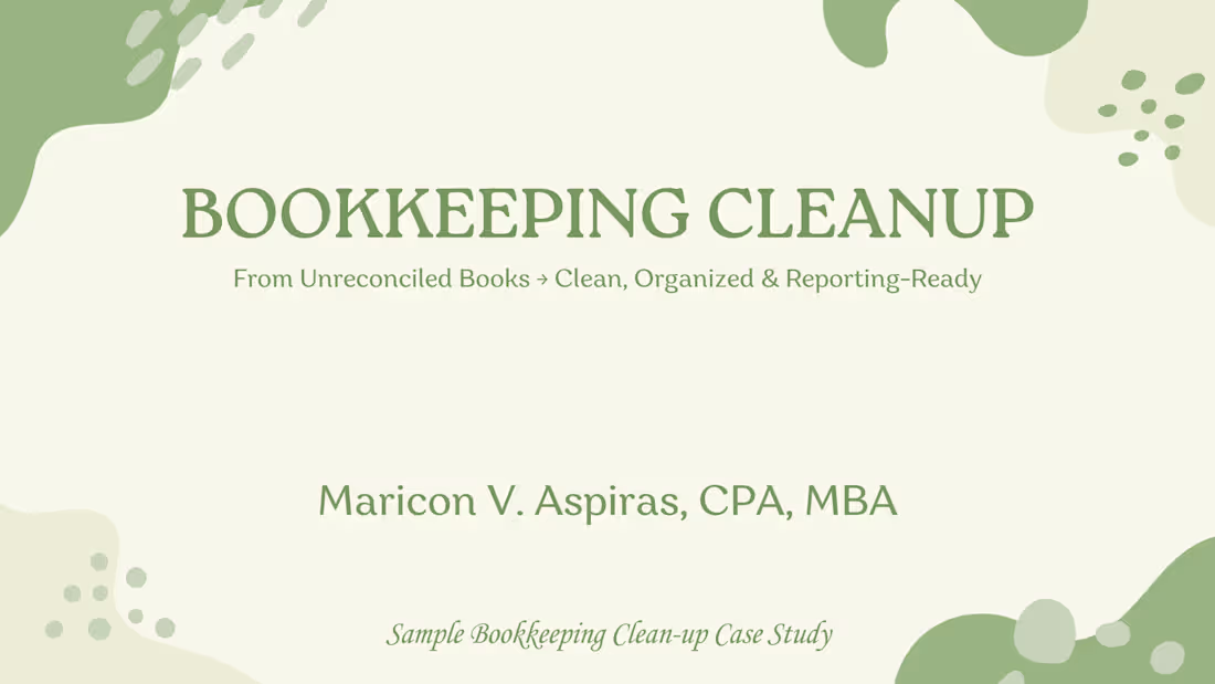 Cover image for A sample bookkeeping clean-up case