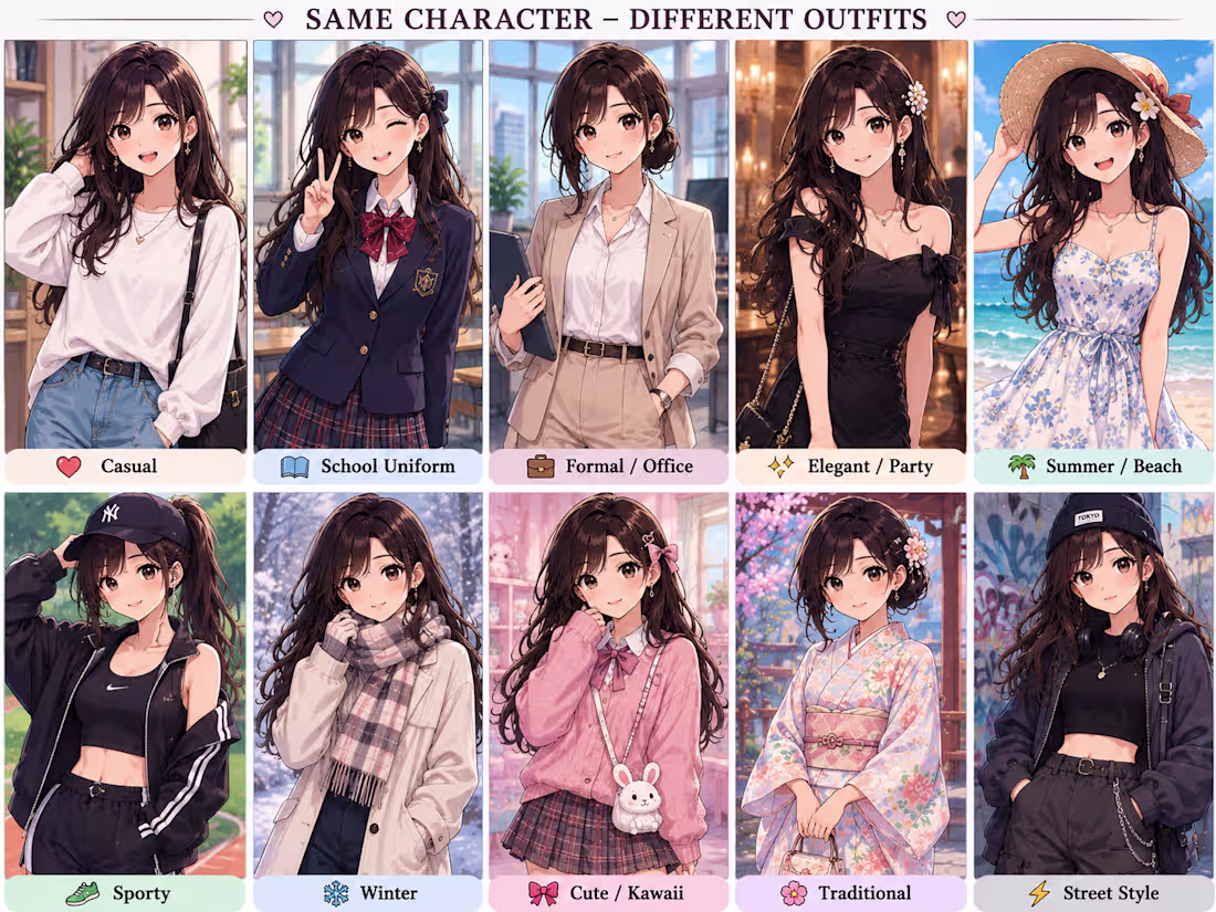 Cover image for Anime Character Design — Original Characters and Outfits