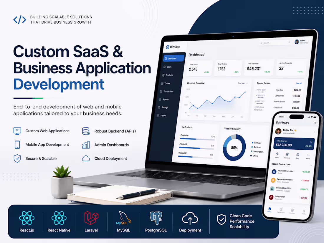 Cover image for Custom SaaS & Business Application Development