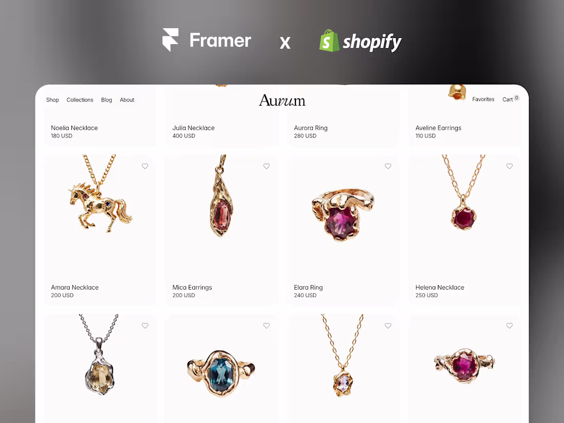 Cover image for Ecommerce Framer website connected with Shopify store