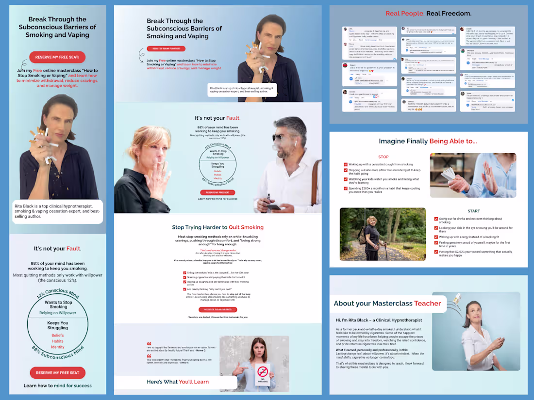 Cover image for Evergreen Webinar Landing Pages for Shift Weight Mastery