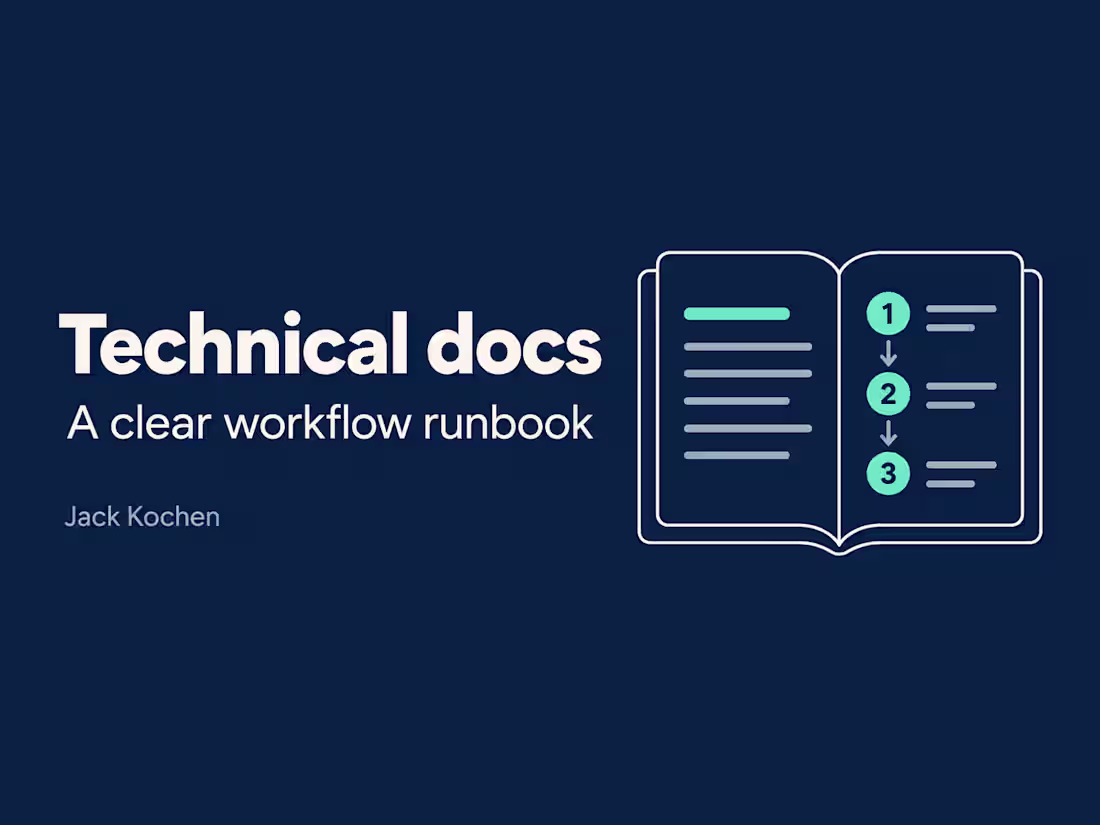 Cover image for Technical documentation — one clear workflow runbook