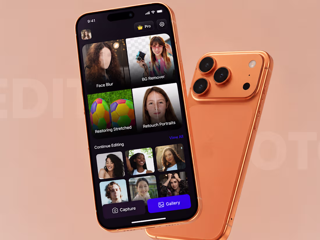 Cover image for Dark Mode AI Photo Editor – Mobile App UI/UX Case Study
